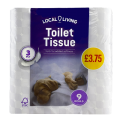 Local Living Toilet Tissue Luxury 3 Ply 9's